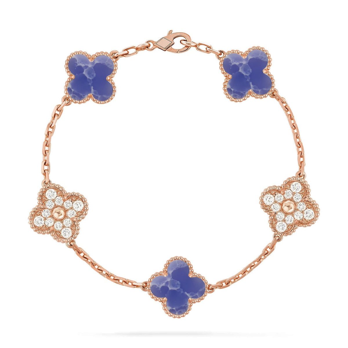 [[⭐DORISW] ]NEUE CLOVER 5 MOTIF ARMBAND-KOLLEKTION MIT BLAUEN ADERN