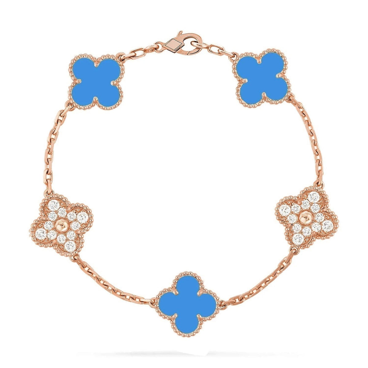 [[⭐DORISW] ]New CLOVER 5 MOTIF BLUE AGATE BRACELET COLLECTION