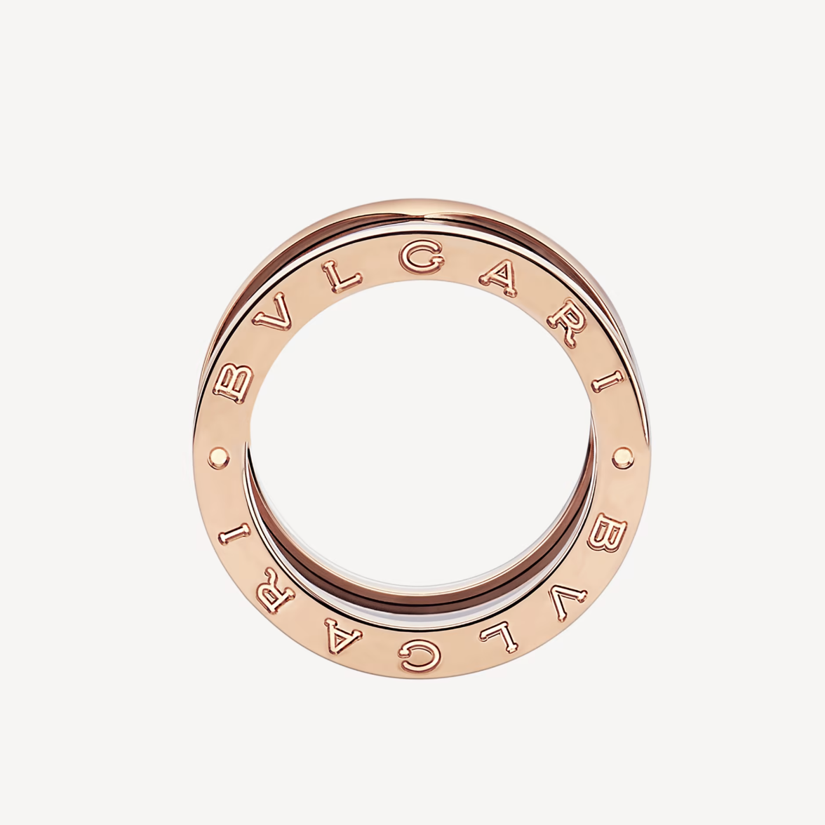 [⭐DORISW]ZERO 1 FOUR-BAND LOOPS AND BLACK CERAMIC SPIRAL PINK GOLD RING