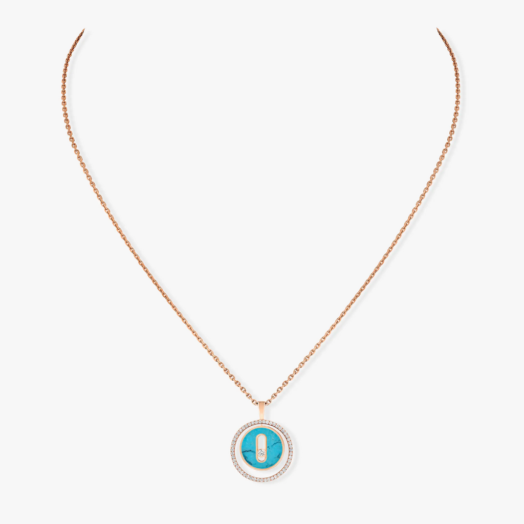 [[⭐DORISW] ]  MOVE 1 DIAMOND TÜRKIS ROSÉGOLD DIAMANT-HALSKETTE