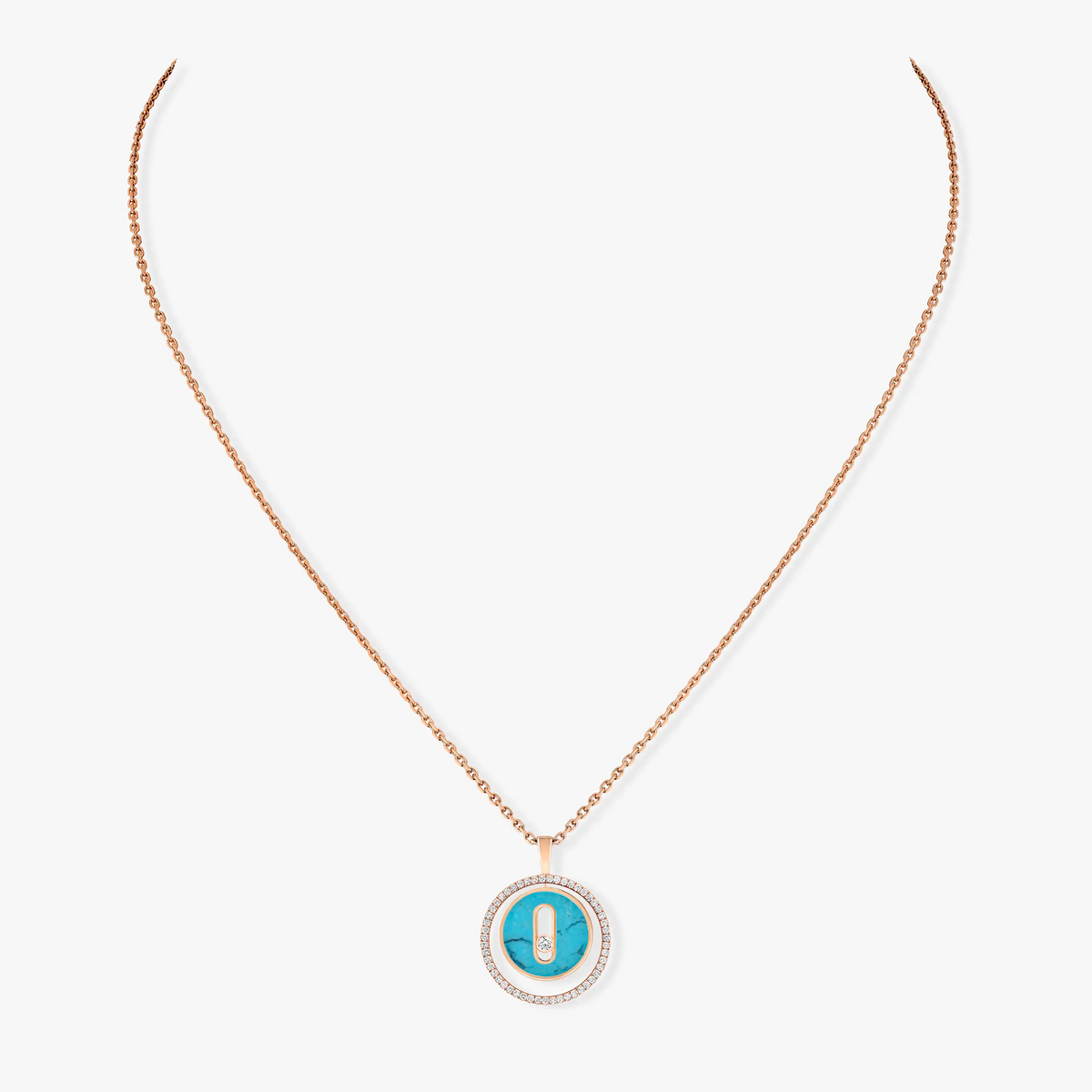 [[⭐DORISW] ]  MOVE 1 DIAMOND TÜRKIS ROSÉGOLD DIAMANT-HALSKETTE