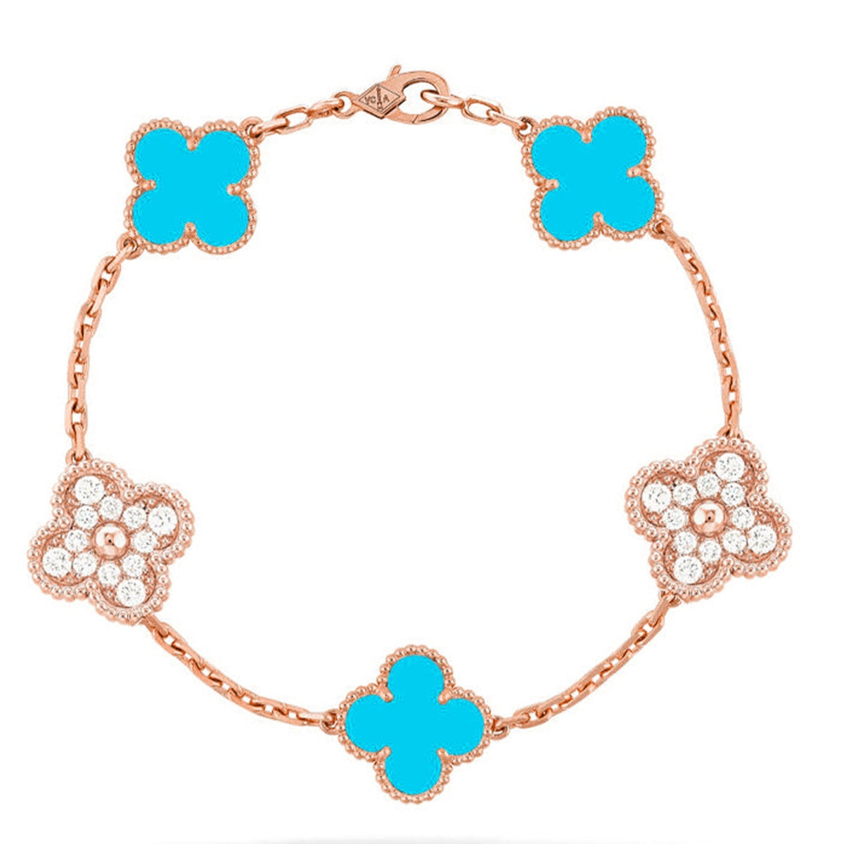 [[⭐DORISW] ]New  CLOVER 5 MOTIF TURQUOISE BRACELET COLLECTION