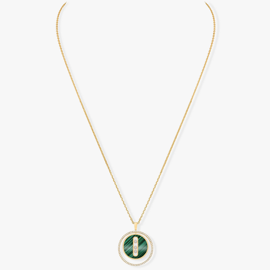 [[⭐DORISW] ]  MOVE 3 DIAMOND MALACHITE GOLD DIAMOND NECKLACE