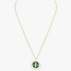 [[⭐DORISW] ]  MOVE 3 DIAMOND MALACHITE GOLD DIAMOND NECKLACE