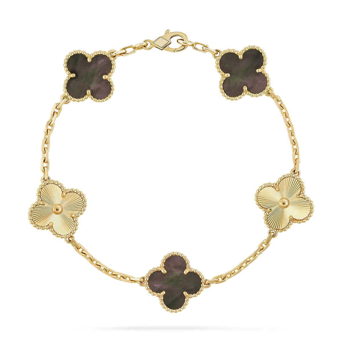 [[⭐DORISW] ]New CLOVER 5 MOTIF GRAY MOP BRACELET COLLECTION