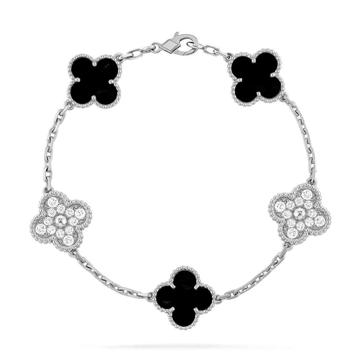 [[⭐DORISW] ]New CLOVER 5 MOTIF ONYXS BRACELET COLLECTION