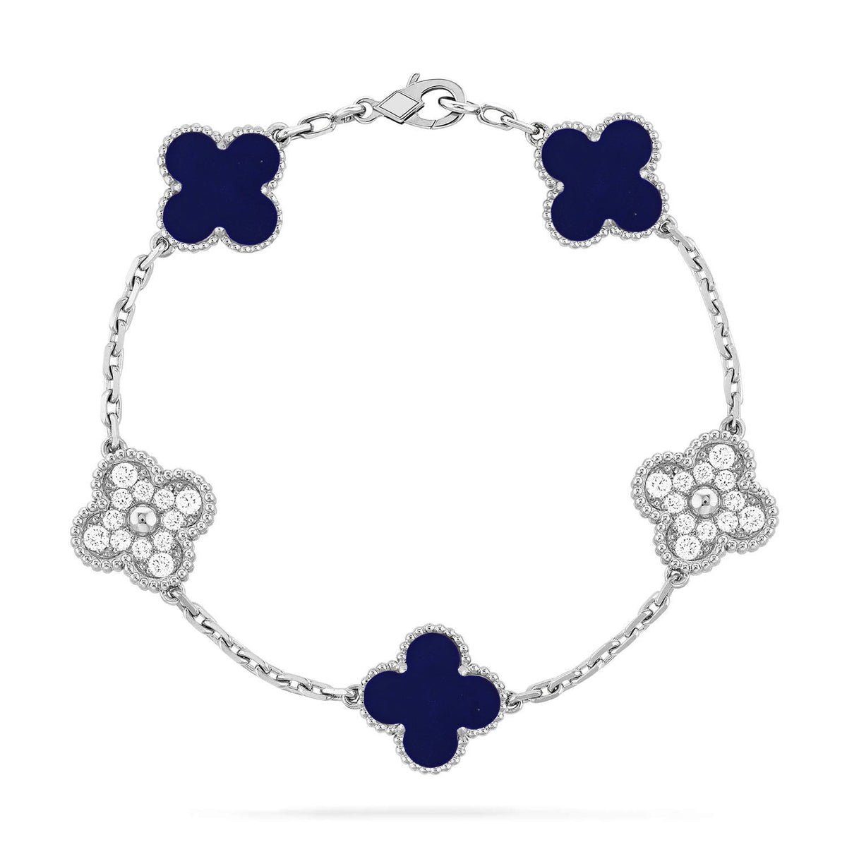 [[⭐DORISW] ]NEUE KOLLEKTION: CLOVER 5-MOTIV ARMBAND MIT LAPISLAZULI