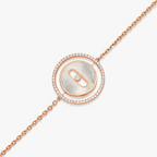 [⭐DORISW]LUCKY MOVE ARMBAND AUS WEISSEM PERLMUTT, ROSEGOLD UND DIAMANTEN