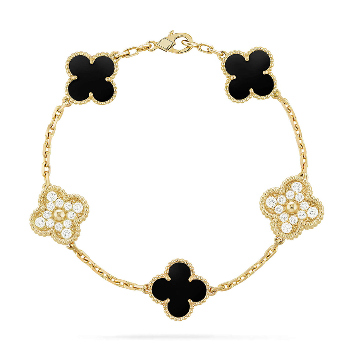 [[⭐DORISW] ]New CLOVER 5 MOTIF ONYXS BRACELET COLLECTION