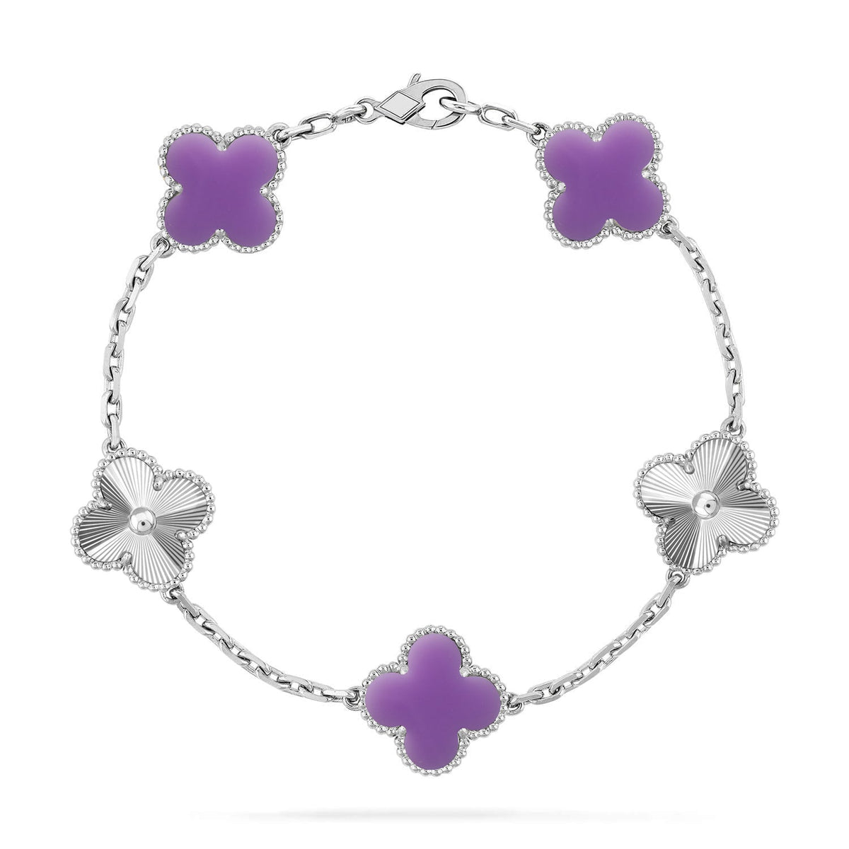 [[⭐DORISW] ]NEUE KOLLEKTION: CLOVER-ARMBAND MIT 5 MOTIVEN IN HELLVIOLETT