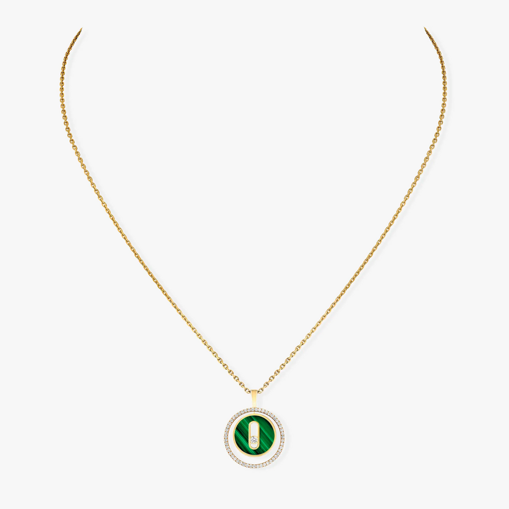 [[⭐DORISW] ]  MOVE 1 DIAMOND MALACHITE GOLD DIAMOND NECKLACE