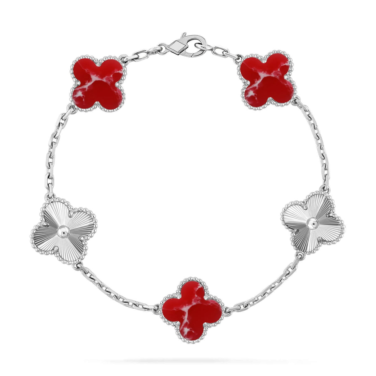 [[⭐DORISW] ]New CLOVER 5 MOTIF RED PATTERN BRACELET COLLECTION