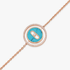 [⭐DORISW]LUCKY MOVE TURQUOISE PINK GOLD DIAMOND BRACELET
