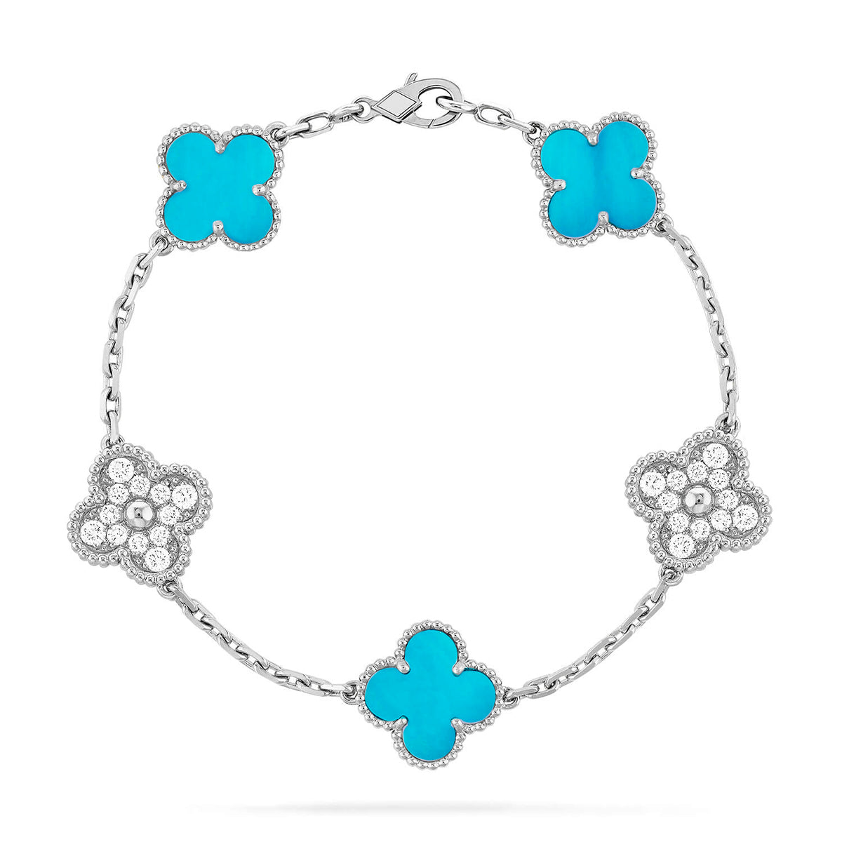[[⭐DORISW] ]New  CLOVER 5 MOTIF TURQUOISE BRACELET COLLECTION