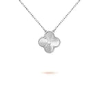 [⭐DORISW] CLOVER 15MM ダイヤモンドレーザーネックレス シルバー