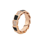 [⭐DORISW]SERPENTI RING PINK GOLD BLACK MOP DIAMOND PAVED 4MM