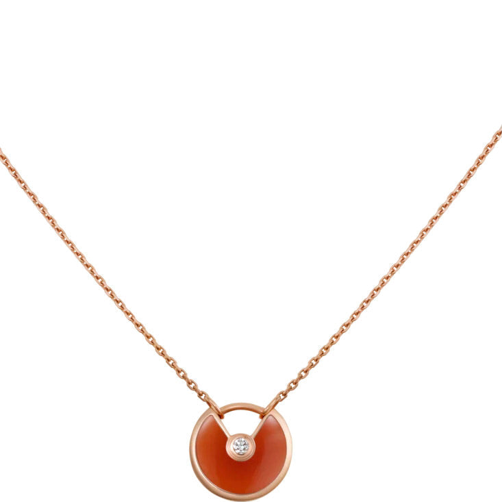 [⭐DORISW] AMULETTE GOLD CARNELIAN ONYX NECKLACE
