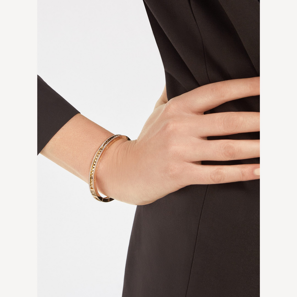 [⭐DORISW]ZERO 1 SPIRAL AND PAVED DIAMOND GOLD BRACELET