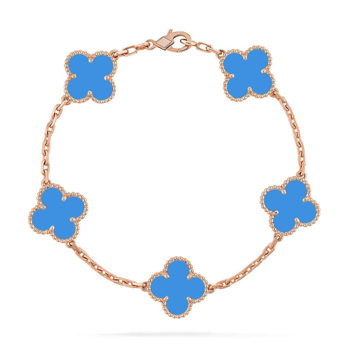 [[⭐DORISW] ]New CLOVER 5 MOTIF BLUE AGATE BRACELET COLLECTION
