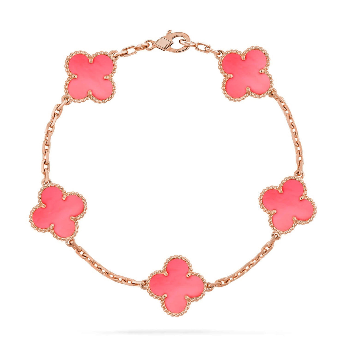 [[⭐DORISW] ]New  CLOVER 5 MOTIFS  PINK MOP BRACELET COLLECTION