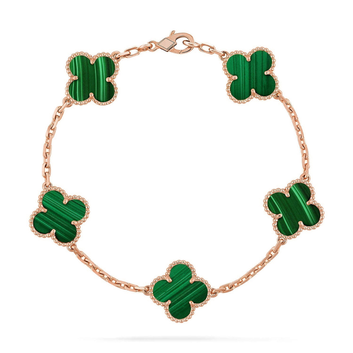 [[⭐DORISW] ]New  CLOVER 5 MOTIF MALACHITE BRACELET COLLECTION