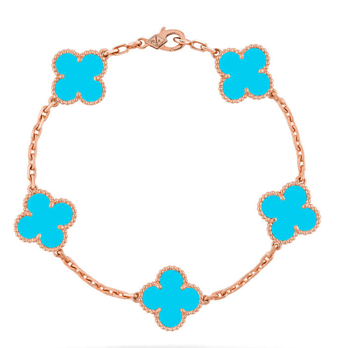 [[⭐DORISW] ]New  CLOVER 5 MOTIF TURQUOISE BRACELET COLLECTION