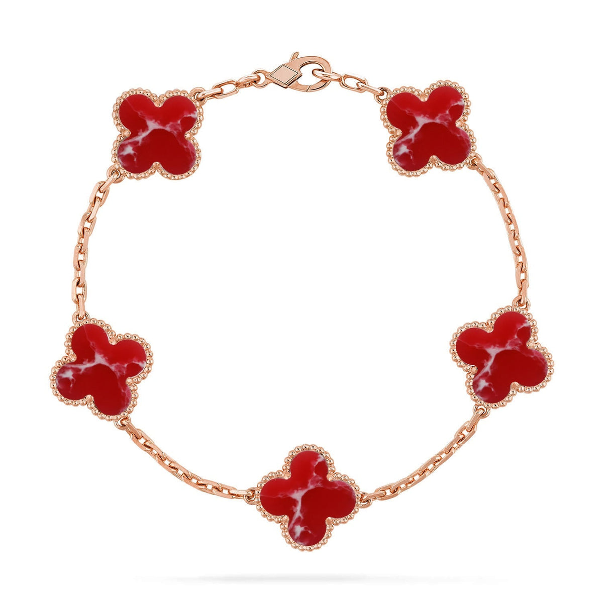 [[⭐DORISW] ]New CLOVER 5 MOTIF RED PATTERN BRACELET COLLECTION