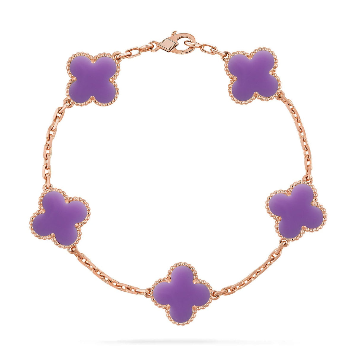 [[⭐DORISW] ]NEUE KOLLEKTION: CLOVER-ARMBAND MIT 5 MOTIVEN IN HELLVIOLETT