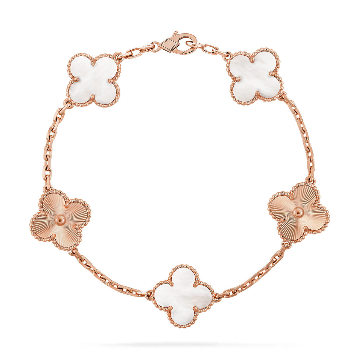 [[⭐DORISW] ]NEUE CLOVER WHITE PEARL MOP 5-MOTIV ARMBAND-KOLLEKTION
