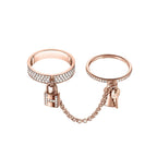 [⭐DORISW] HM KELLY CLOCHETTE DOUBLE RING IN  WITH DIAMONDS