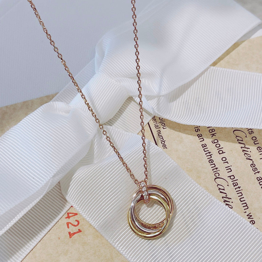 [⭐DORISW] TRINITY NECKLACE GOLD  DIAMONDS