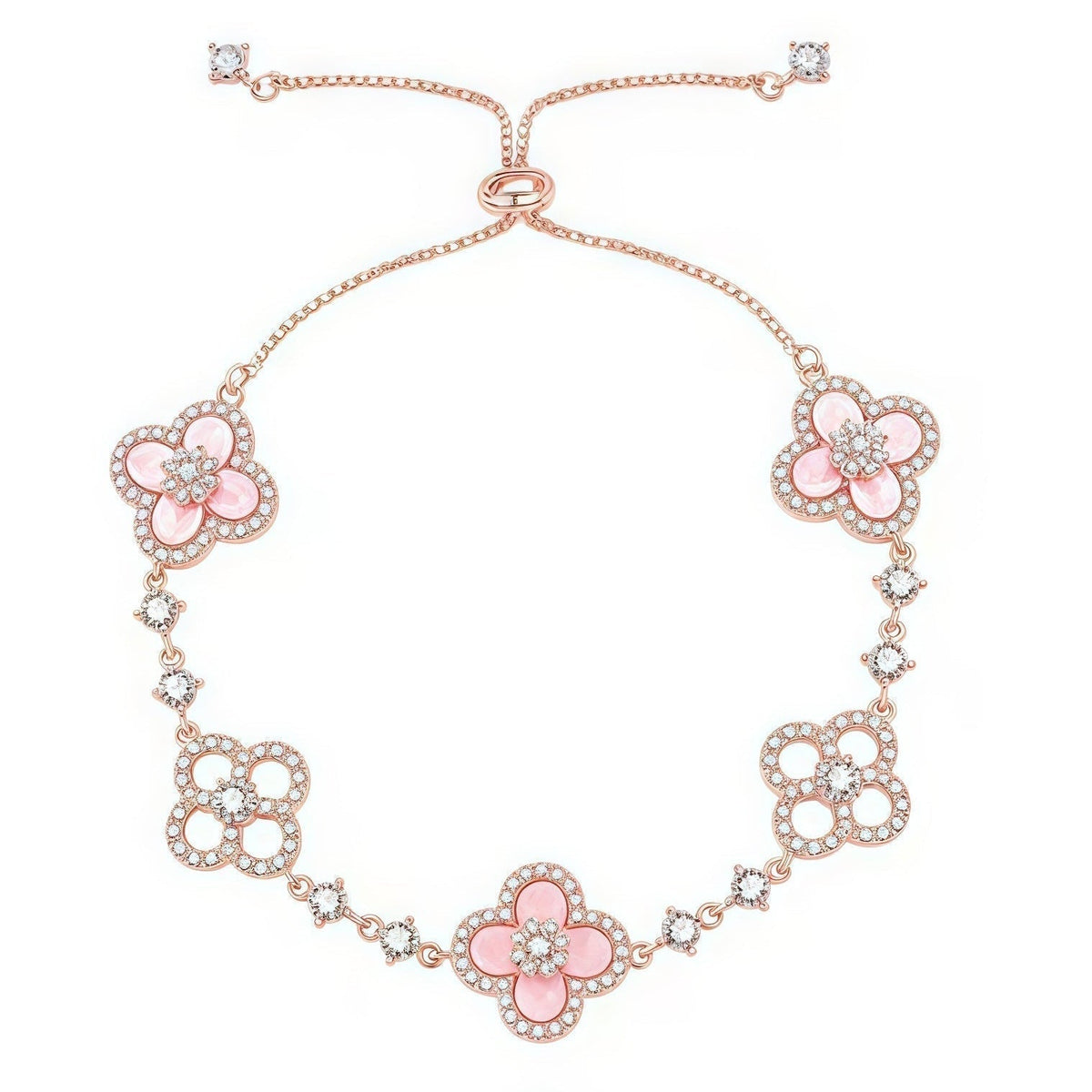 [⭐DORISW] CLOVER 5-MOTIV ARMBAND ROSA BLAU ROT WEISS
