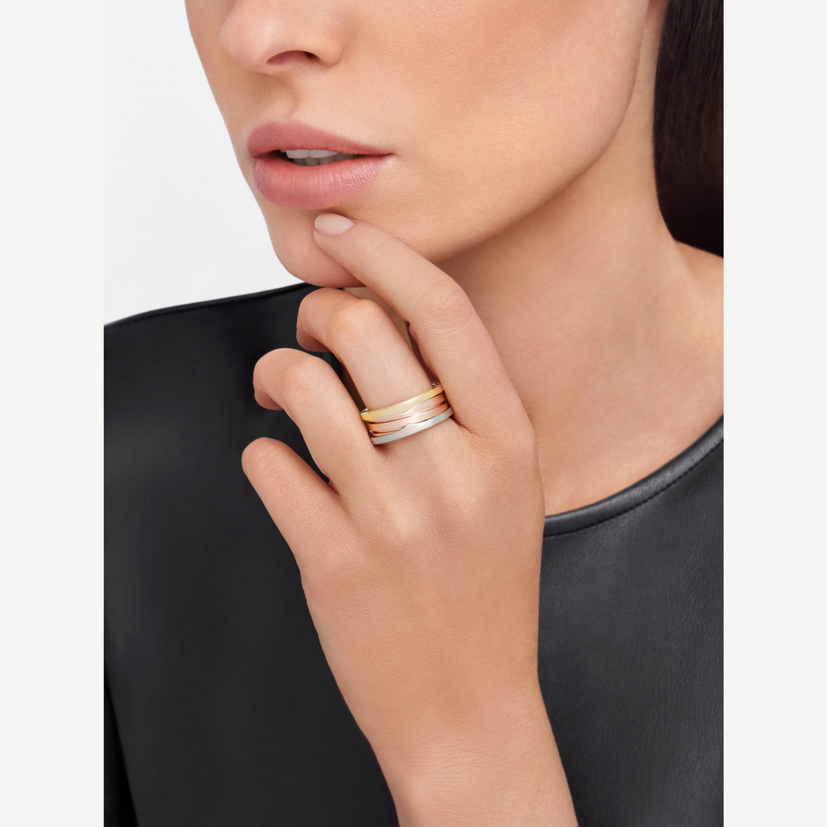 [⭐DORISW]ZERO 1 THREE-BAND ROSE WHITE AND YELLOW RING
