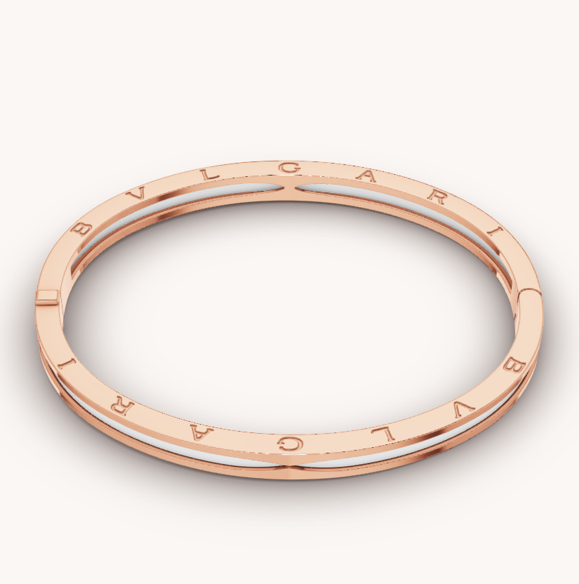 [⭐DORISW]ZERO 1 PINKGOLD MIT WEISSEM KERAMIKARMBAND