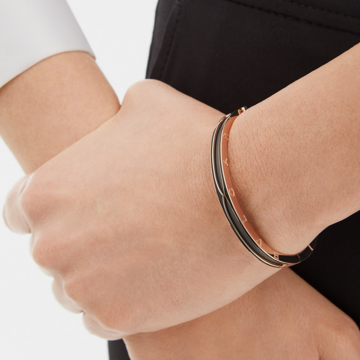 [⭐DORISW]ZERO 1 PINK GOLD WITH MATTE BLACK CERAMIC BRACELET