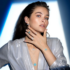 [[⭐DORISW] ]  MOVE 3 DIAMONDS HALSKETTE AUS TÜRKIS, ROSÉGOLD UND DIAMANTEN