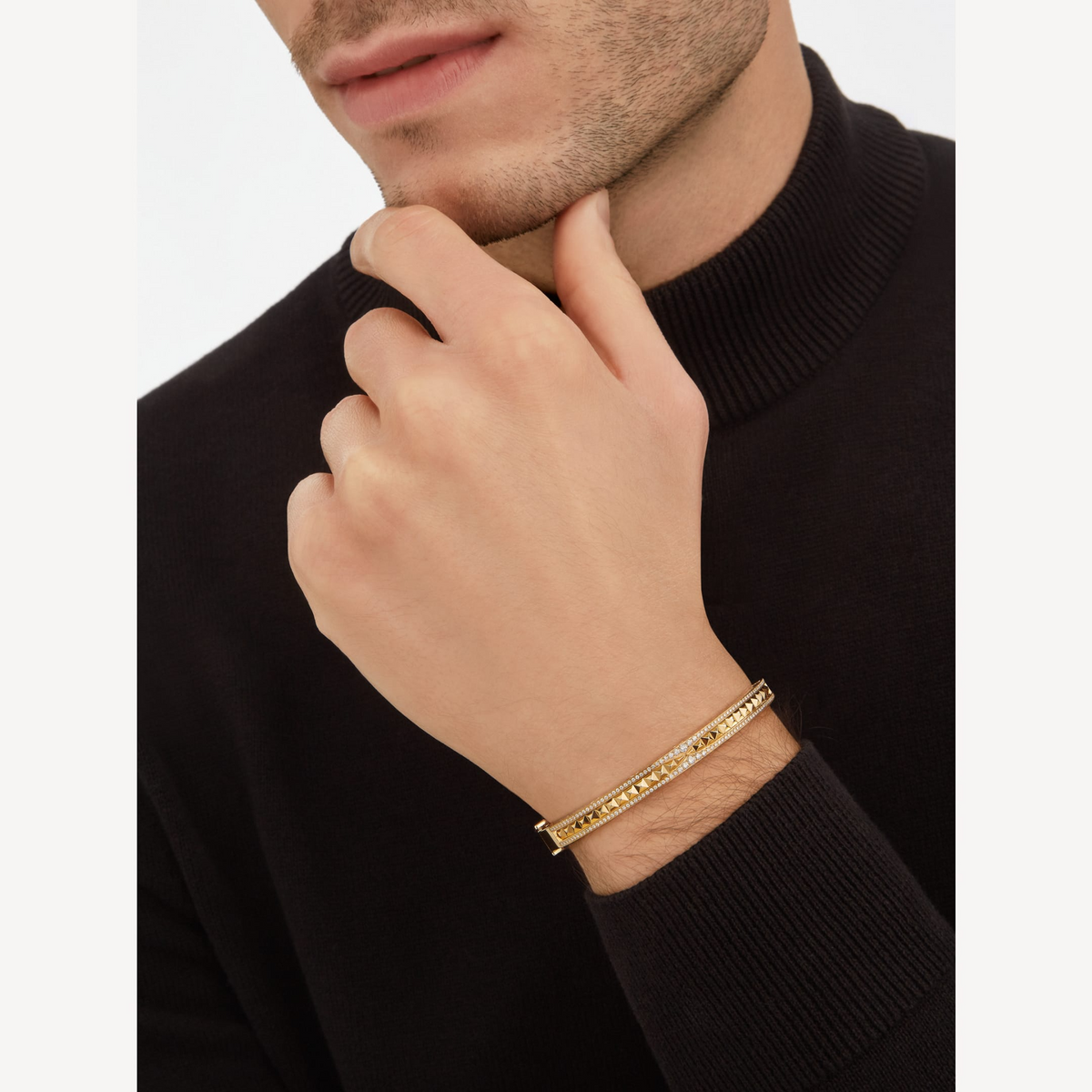 [⭐DORISW]ZERO 1 SPIRAL AND PAVED DIAMOND GOLD BRACELET