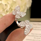 [⭐DORISW] ZWILLINGS-SCHMETTERLINGS-DIAMANT-RING IN SILBER