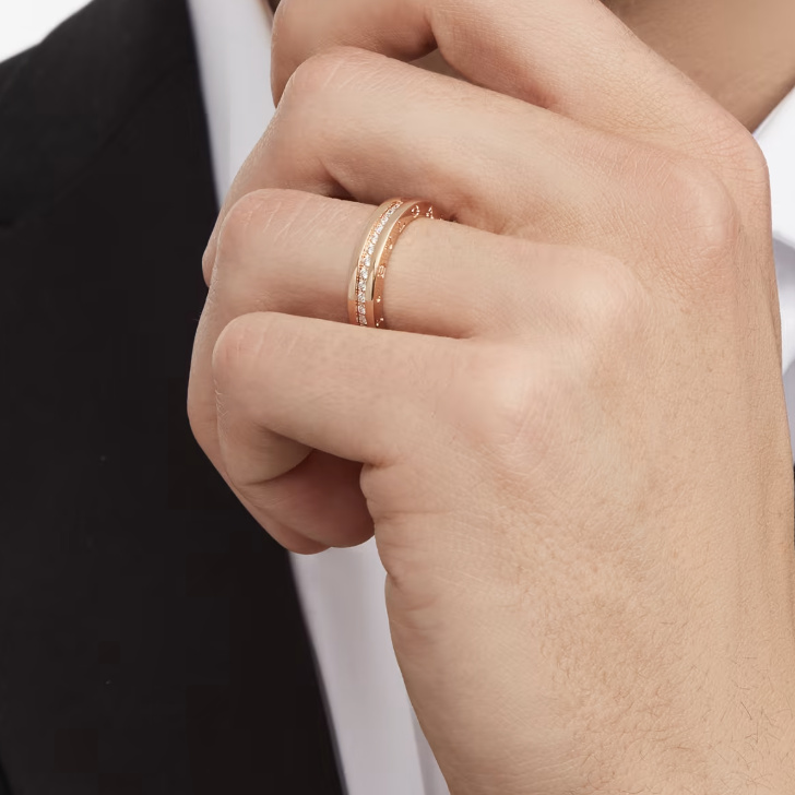 [⭐DORISW]ZERO 1 ONE-BAND PAVED DIAMONDS ON THE SPIRAL RING