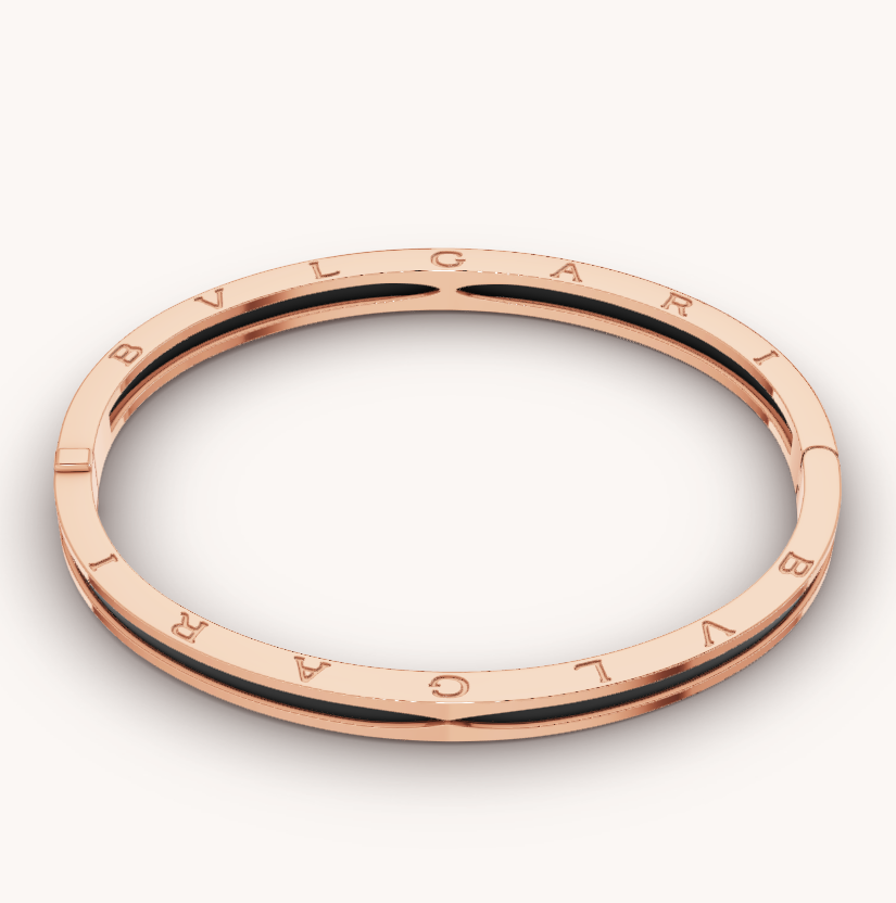 [⭐DORISW]ZERO 1 PINKGOLD MIT ARMBAND AUS SCHWARZER KERAMIK