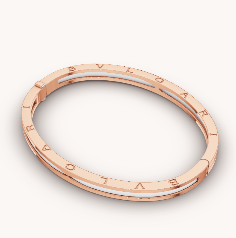 [⭐DORISW]ZERO 1 PINKGOLD MIT WEISSEM KERAMIKARMBAND