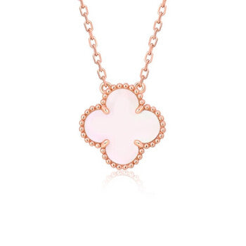 [⭐DORISW] CLOVER 15MM ROSA PERLMUTT EINZELBLUMEN-HALSKETTE