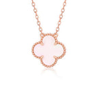 [⭐DORISW] CLOVER 15MM ROSA PERLMUTT EINZELBLUMEN-HALSKETTE