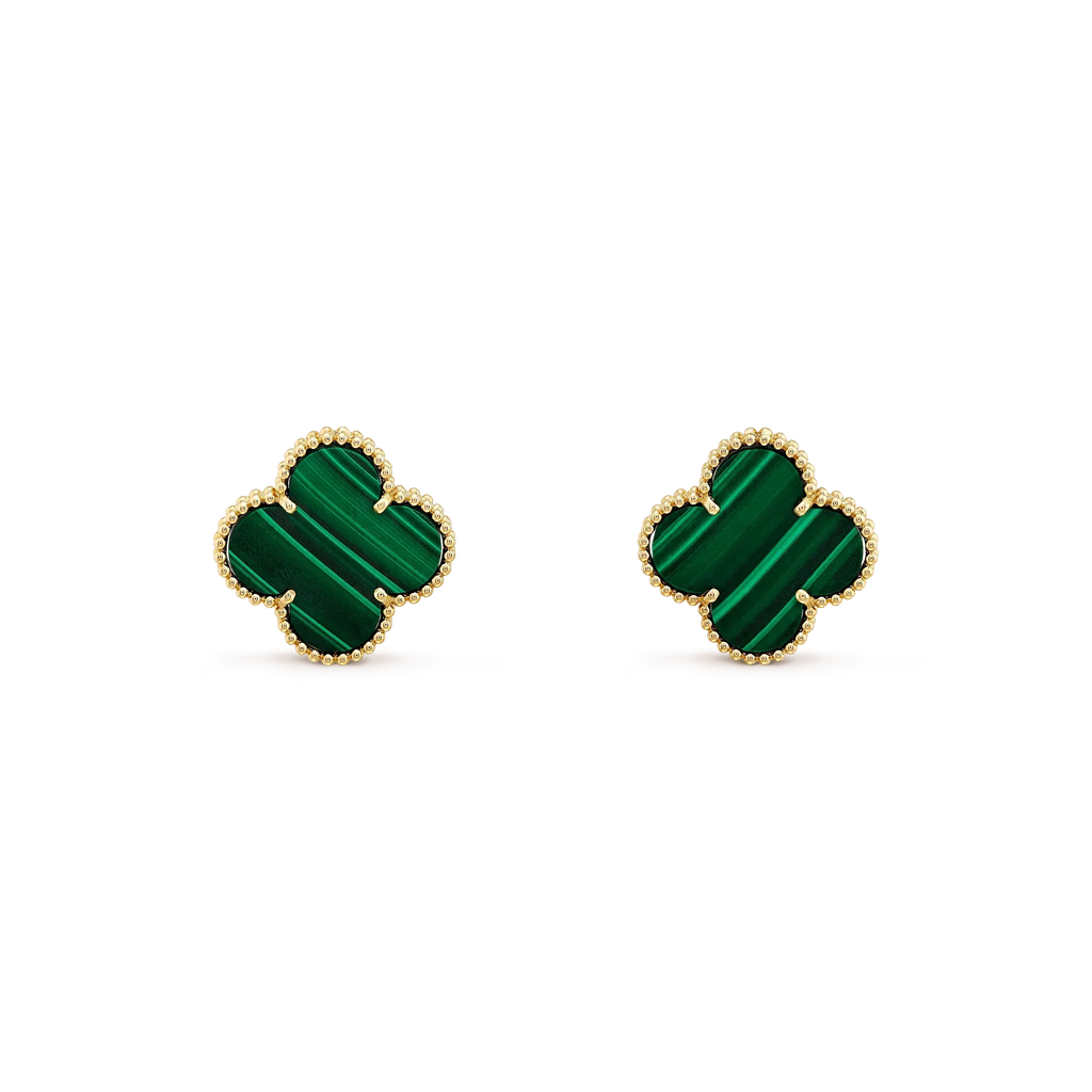 [⭐DORISW] CLOVER MINI 9,5MM MALACHIT OHRRINGE