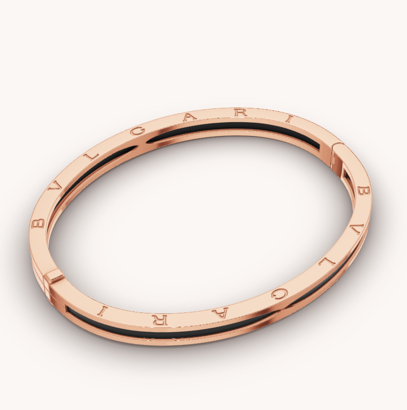 [⭐DORISW]ZERO 1 PINKGOLD MIT ARMBAND AUS SCHWARZER KERAMIK