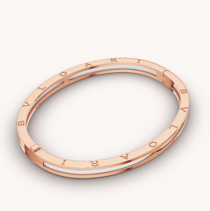 [⭐DORISW]ZERO 1 PINKGOLD MIT WEISSEM KERAMIKARMBAND