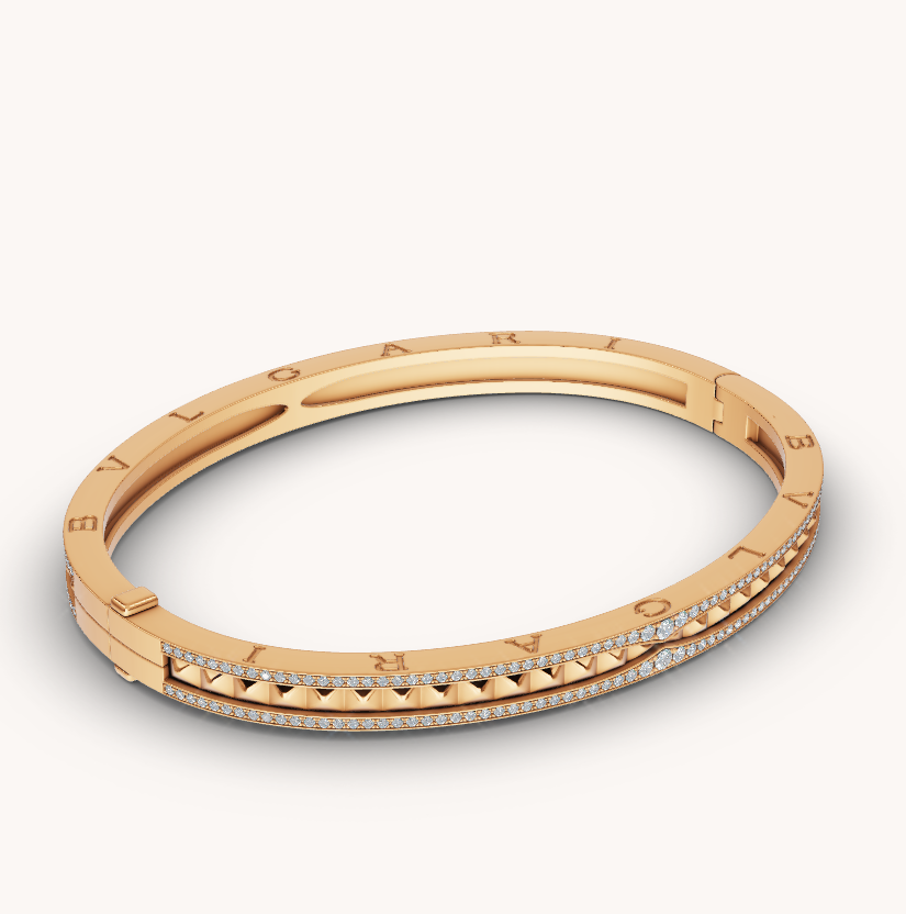 [⭐DORISW]ZERO 1 SPIRAL AND PAVED DIAMOND GOLD BRACELET