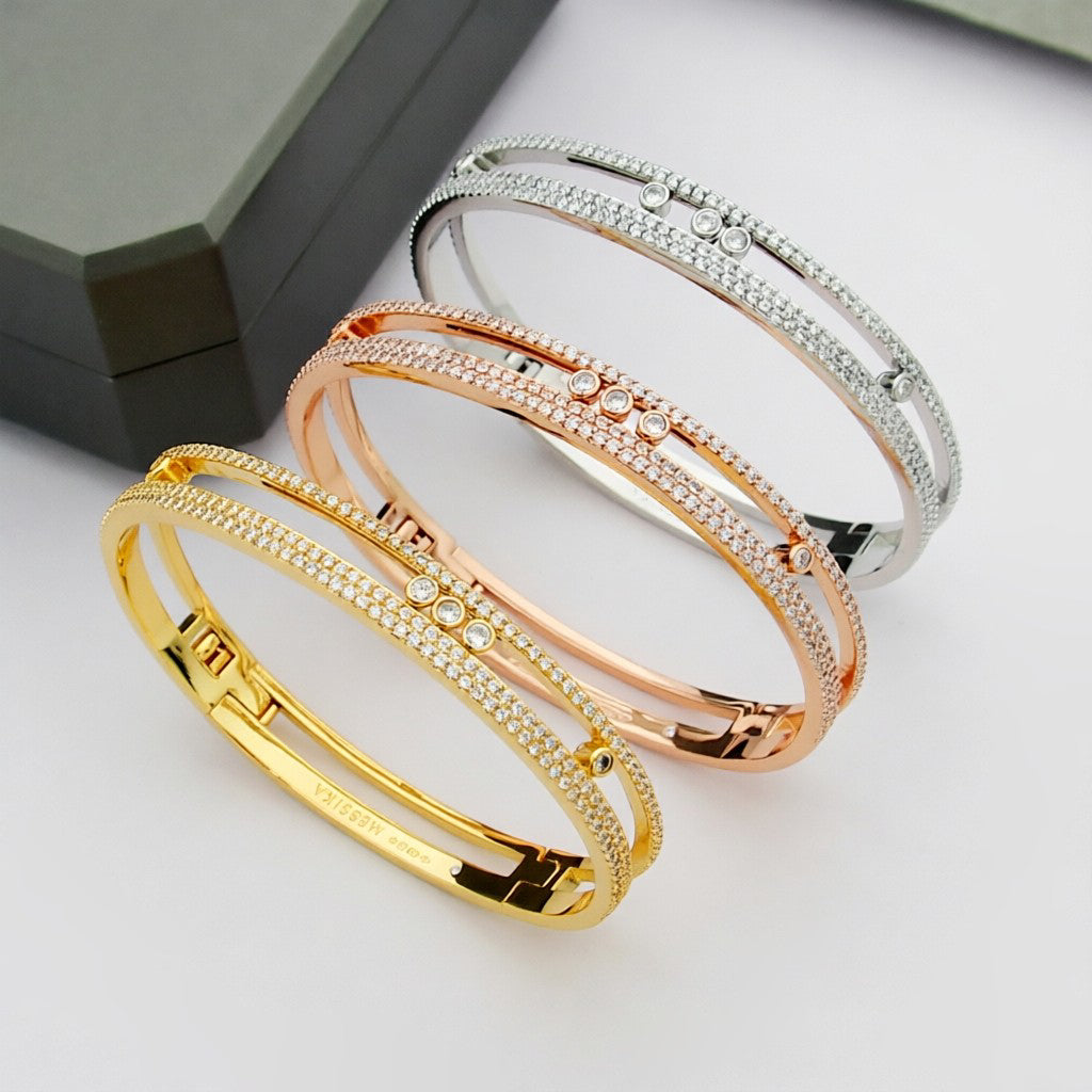 [⭐DORISW]Move Romane Armreif mit Pavé-Besatz
