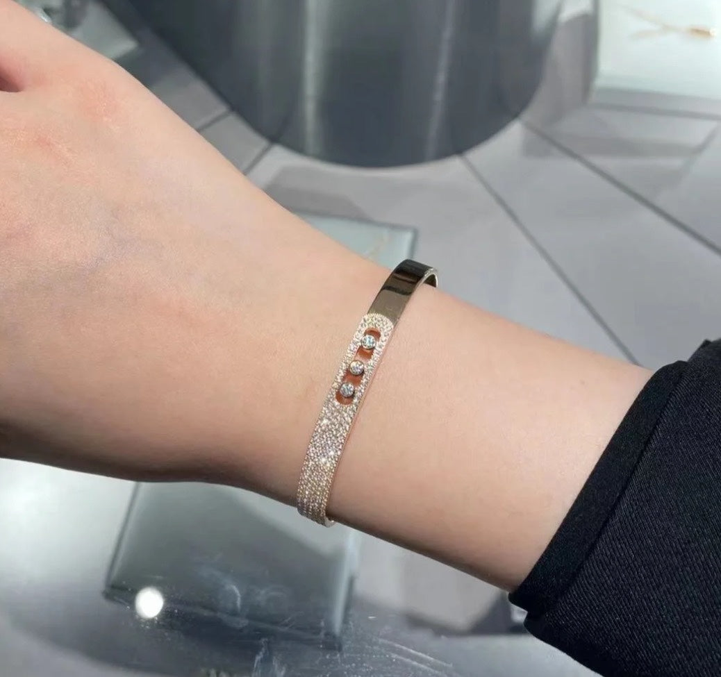 [⭐DORISW]Move Noa Armreif aus Roségold mit Pavé-Diamanten