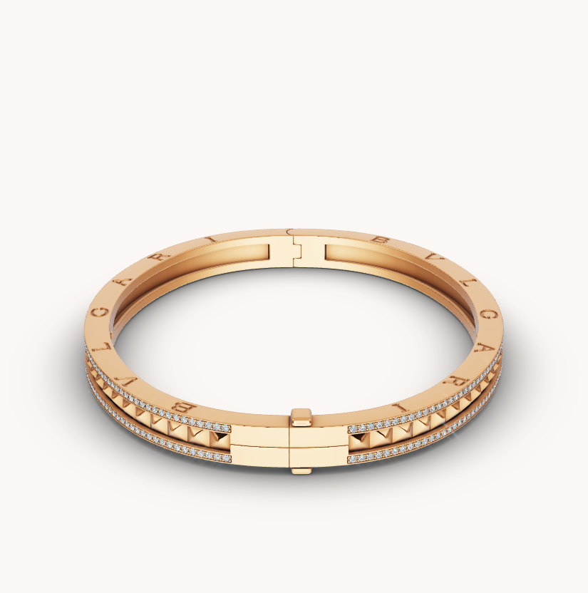 [⭐DORISW]ZERO 1 SPIRAL AND PAVED DIAMOND GOLD BRACELET